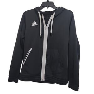 Adidas Women's Team Issue Full Zip Hoodie Jacket Black Size Small Sweatshirt
